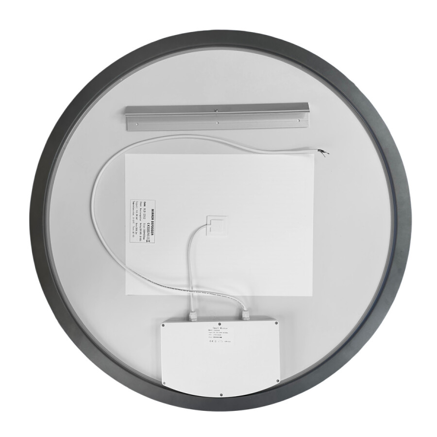 Зеркало с подсветкой в ванную Azario Грей 600х600х50 цвет серый матовый АZ-LED010125