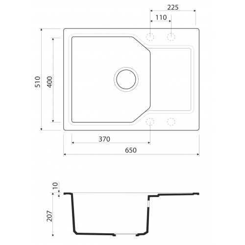 Omoikiri Yonaka 65-DC 4993347 кухонная мойка аrtgranit темный шоколад 65х51 см