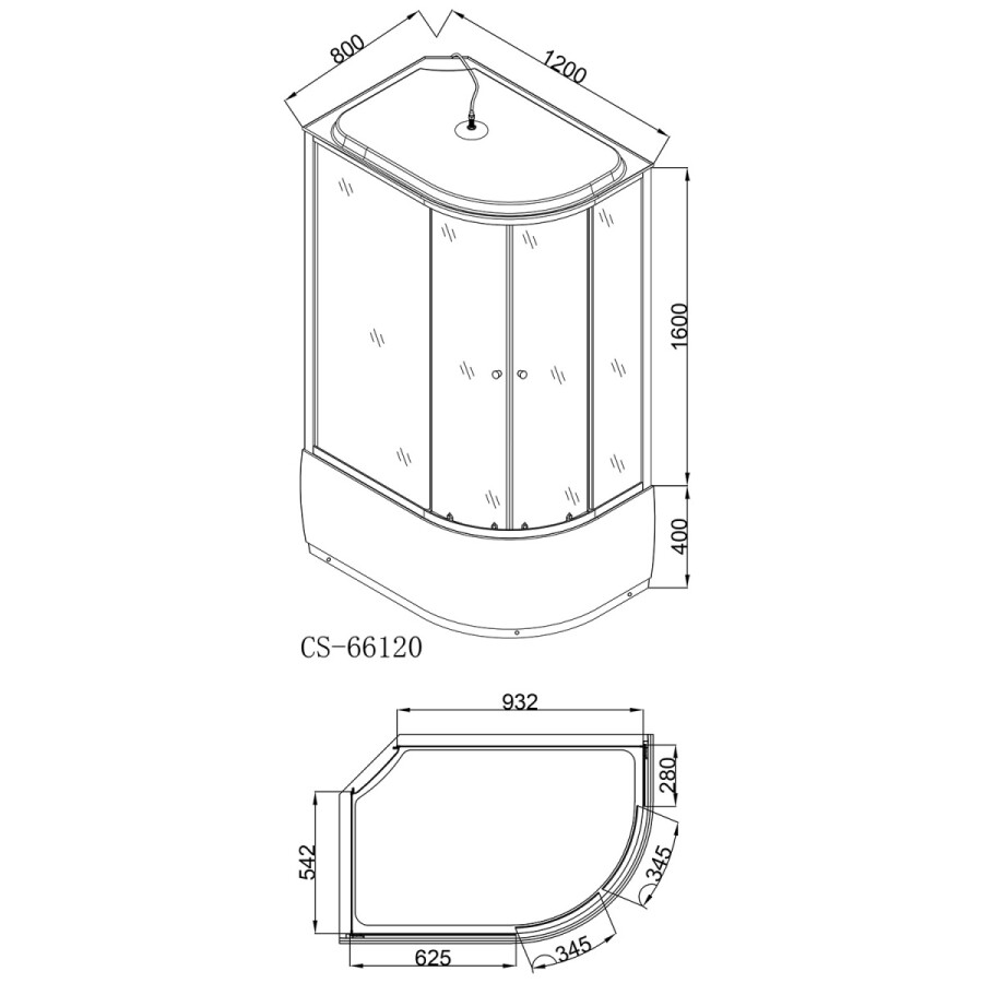 Душевая кабина Loranto 120х80х215, поддон 40 см CS-66120L F 120*80*215