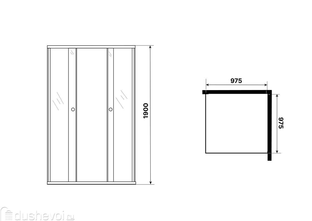Душевой уголок 100x100 Niagara Eco NG-1010-14QMT