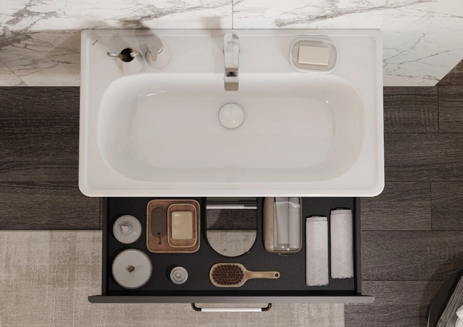 Тумба под раковину AQUATON Нео-Классика 85 2 ящика, мускат 1A286301NCR30