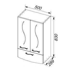 Aquanet Моника шкаф подвесной белый с 2 дверцами и ящиком 50x83x29 см