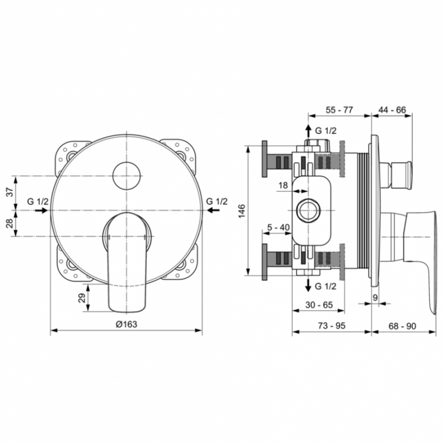 Ideal Standard Connect Air смеситель для душа A7035AA