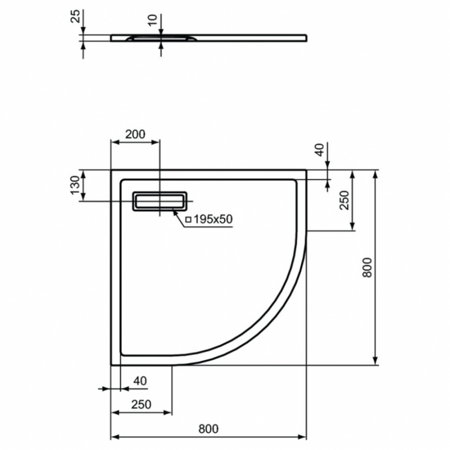 Ideal Standard Ultraflat New душевой поддон 80х80 T449101