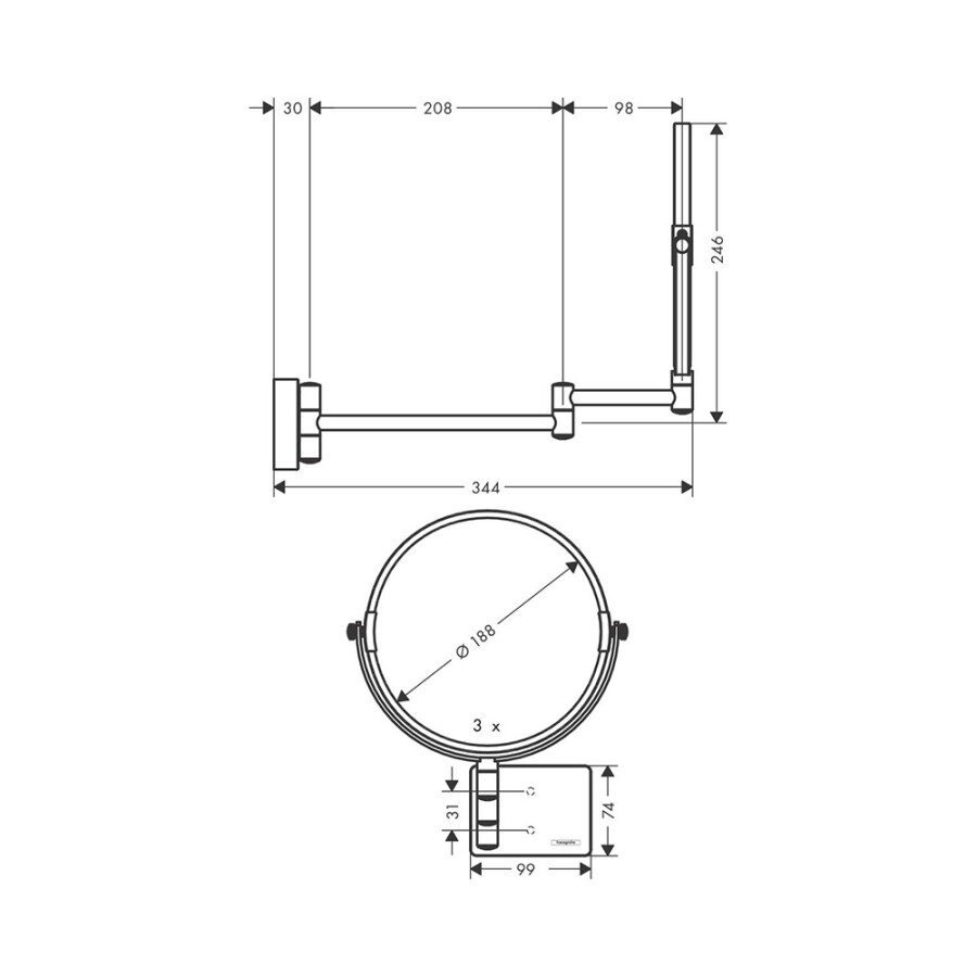 Hansgrohe AddStoris Зеркало для бритья хром 41791000