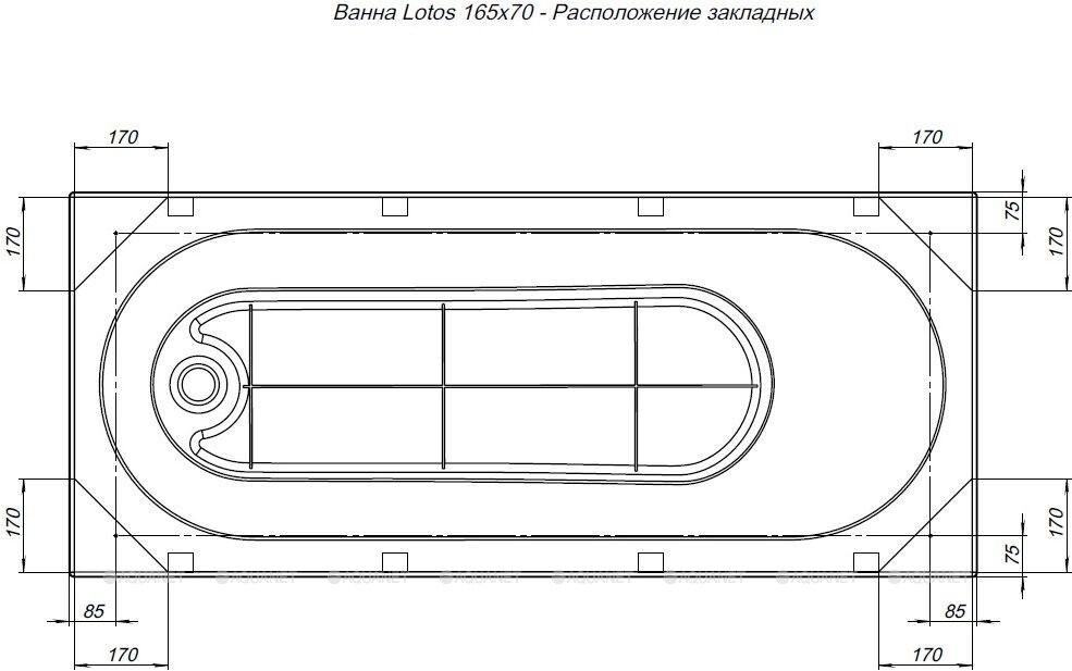 Акриловая ванна Aquanet Lotos 165x70 (с каркасом) 00330873