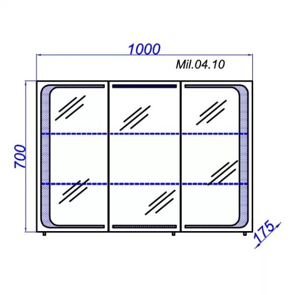Зеркало-шкаф Aqwella МС 100*70 МС.04.10