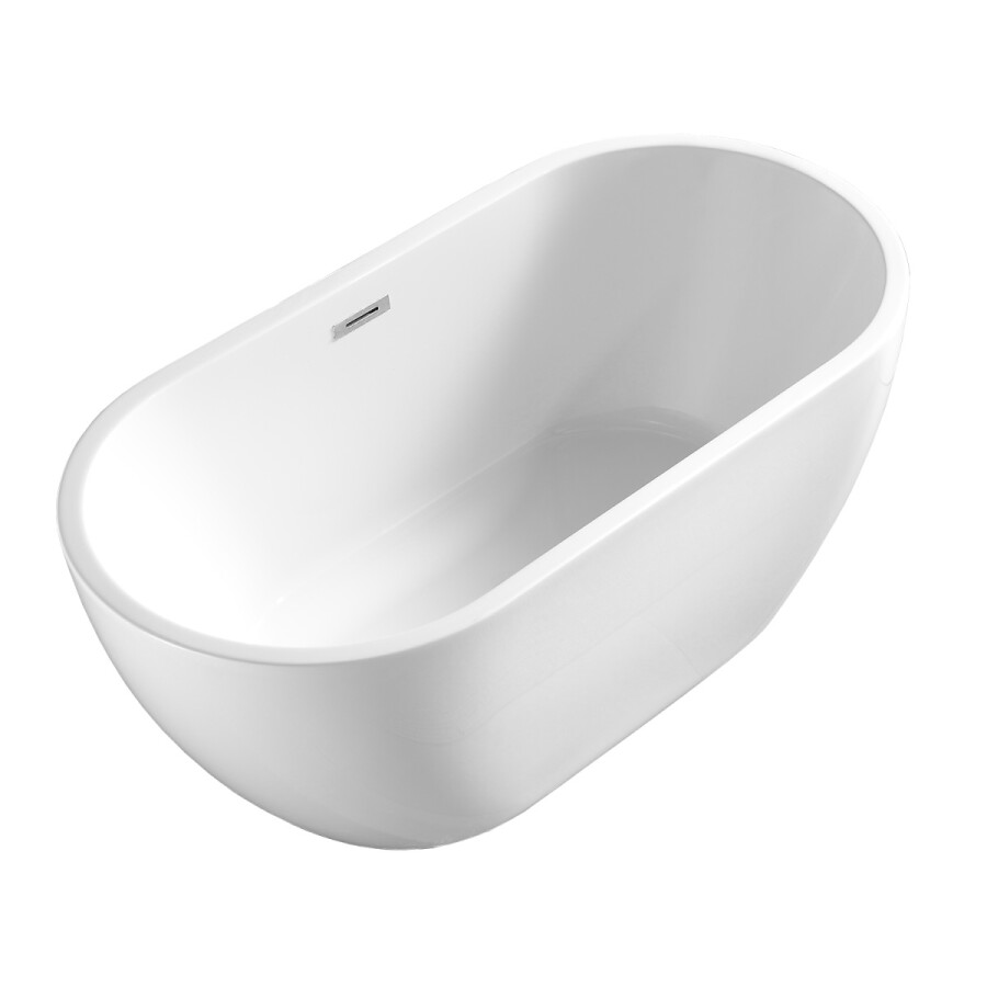 Ванна акриловая Azario BLANCA 1500x750x580 отдельностоящая, в комплекте с сифоном и металлической рамой, цвет белый AZ-6602-15075