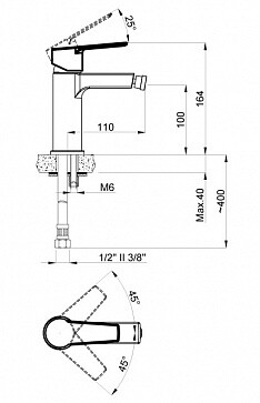 Azario Enzo смеситель для биде хром AZ-15716601