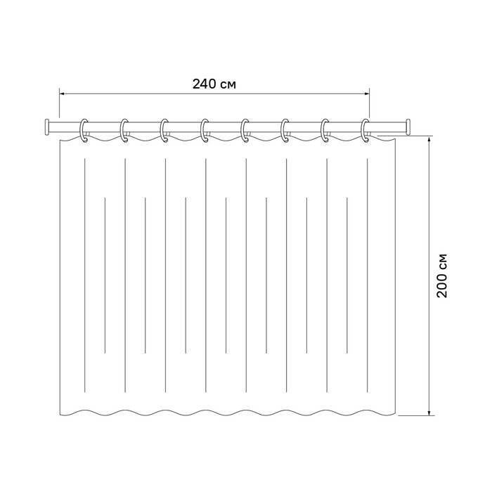 Iddis Bean Leaf 200P24RI11 240*200 штора для ванной