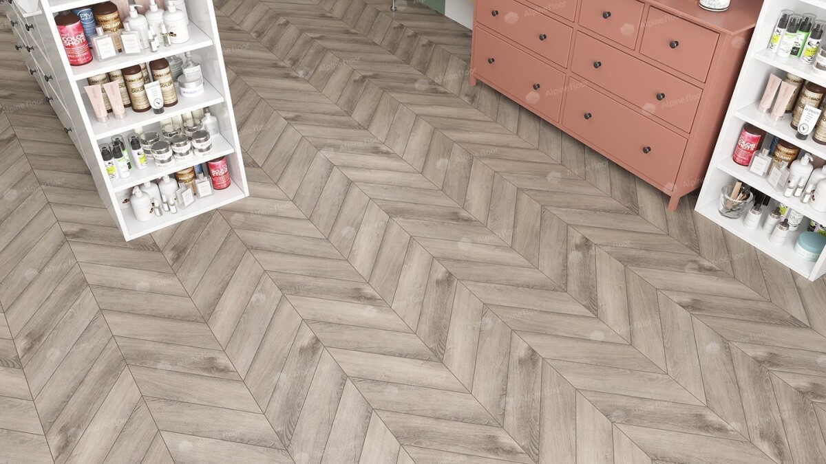 Alpine Floor Chevron Alpine SPC ламинат Дуб Исида ЕСО 18-8 600х127х5 mm