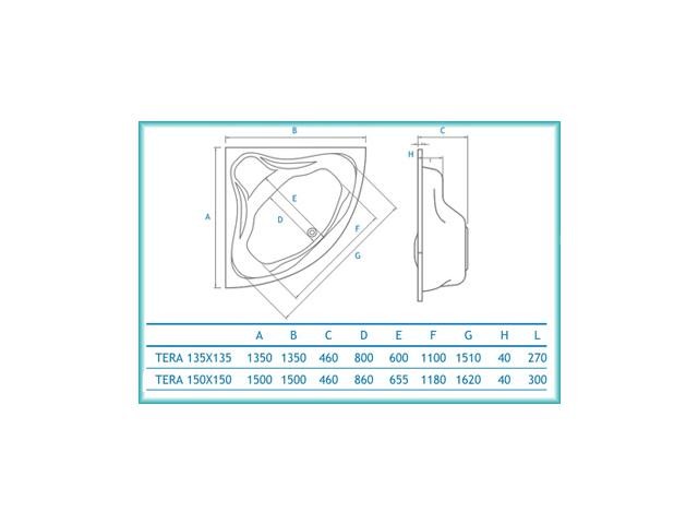 Koller Pool Tera 135*135 ванна акриловая угловая