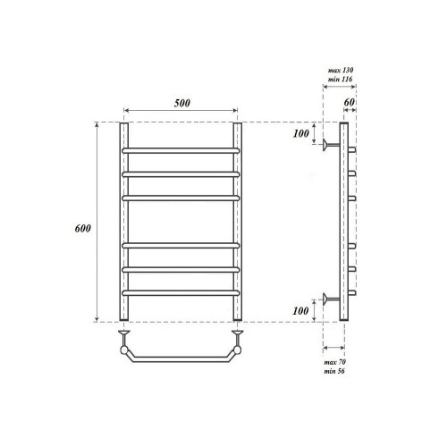 Point Венера полотенцесушитель водяной 50х60 PN07156