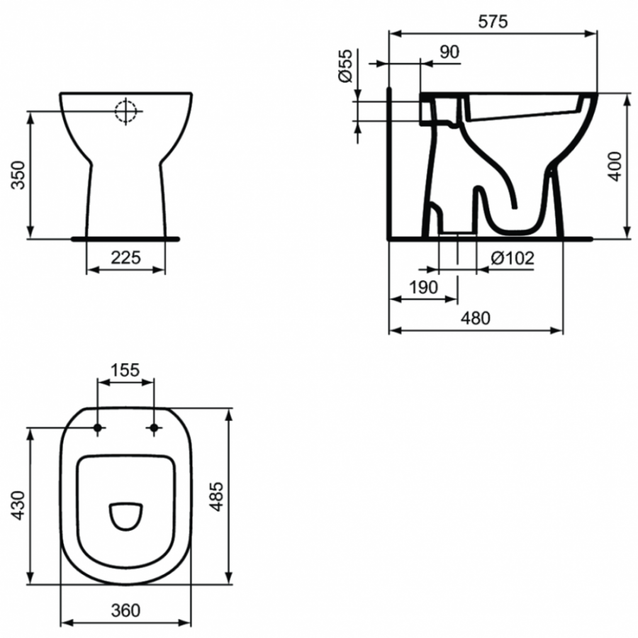 Ideal Standard i.life унитаз напольный с бачком T467201+T473501