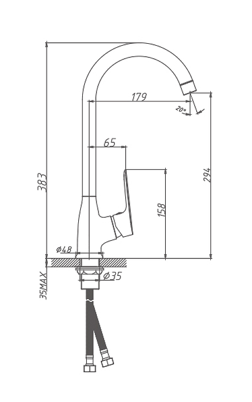 Haiba смеситель для кухни HB70506