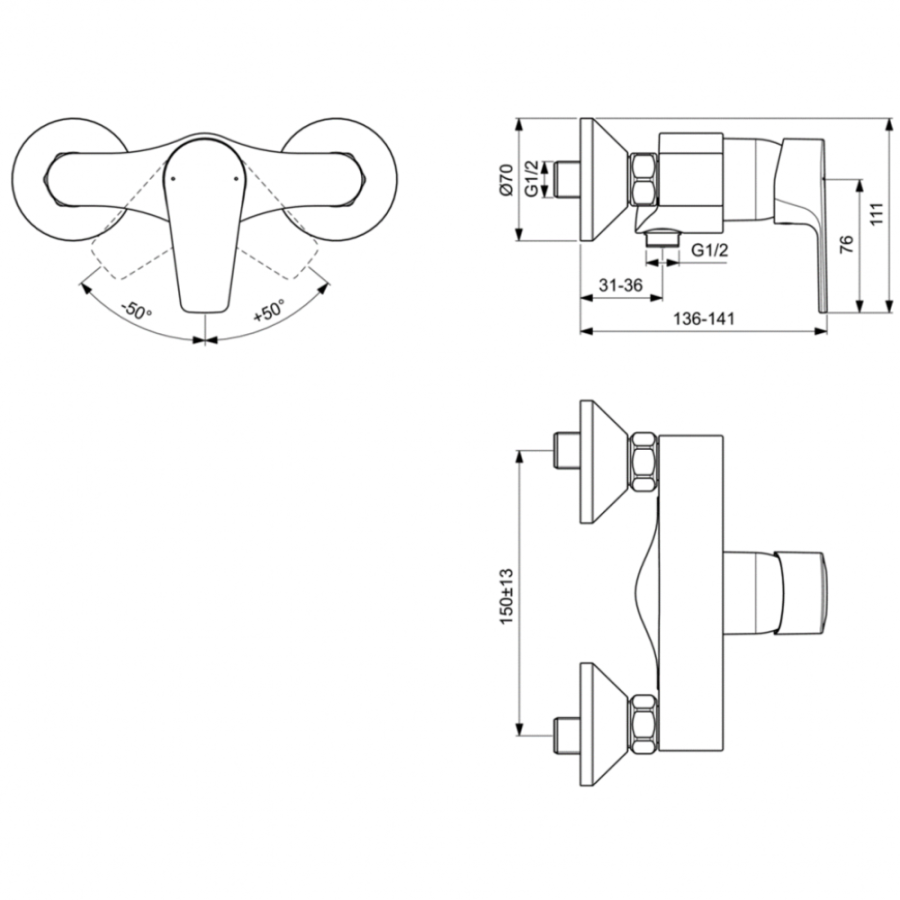 Ideal Standard Cerafine смеситель для душа BC493AA