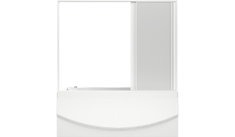 BAS Ямайка шторка для ванны 145х86 см стекло прозрачное профиль белый