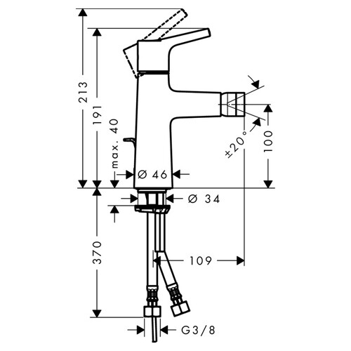 Hansgrohe Talis S 100 Смеситель для биде хром 72200000