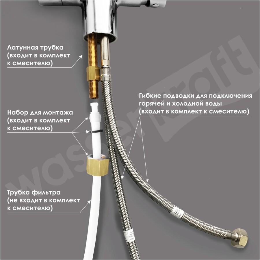 WasserKRAFT A8047 смеситель для кухни бронза темная