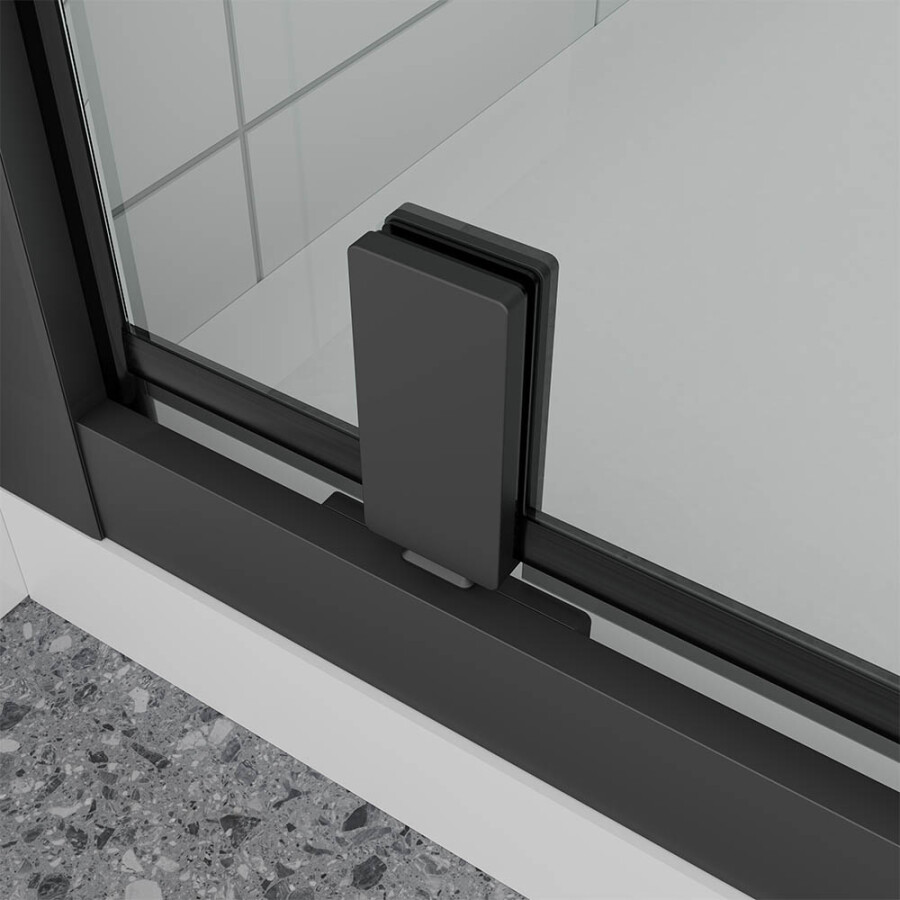 Душевой угол Veconi Ottimo P30SP B (70×70×190) распашная, профиль чёрный матовый, стекло матовое OP30B-SP-7070-07-C9
