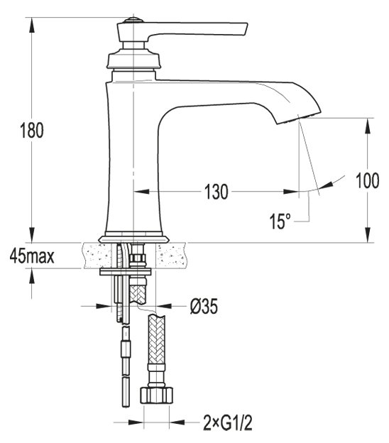 Cezares Liberty смеситель для раковины хром LIBERTY-F-LS-01-W0