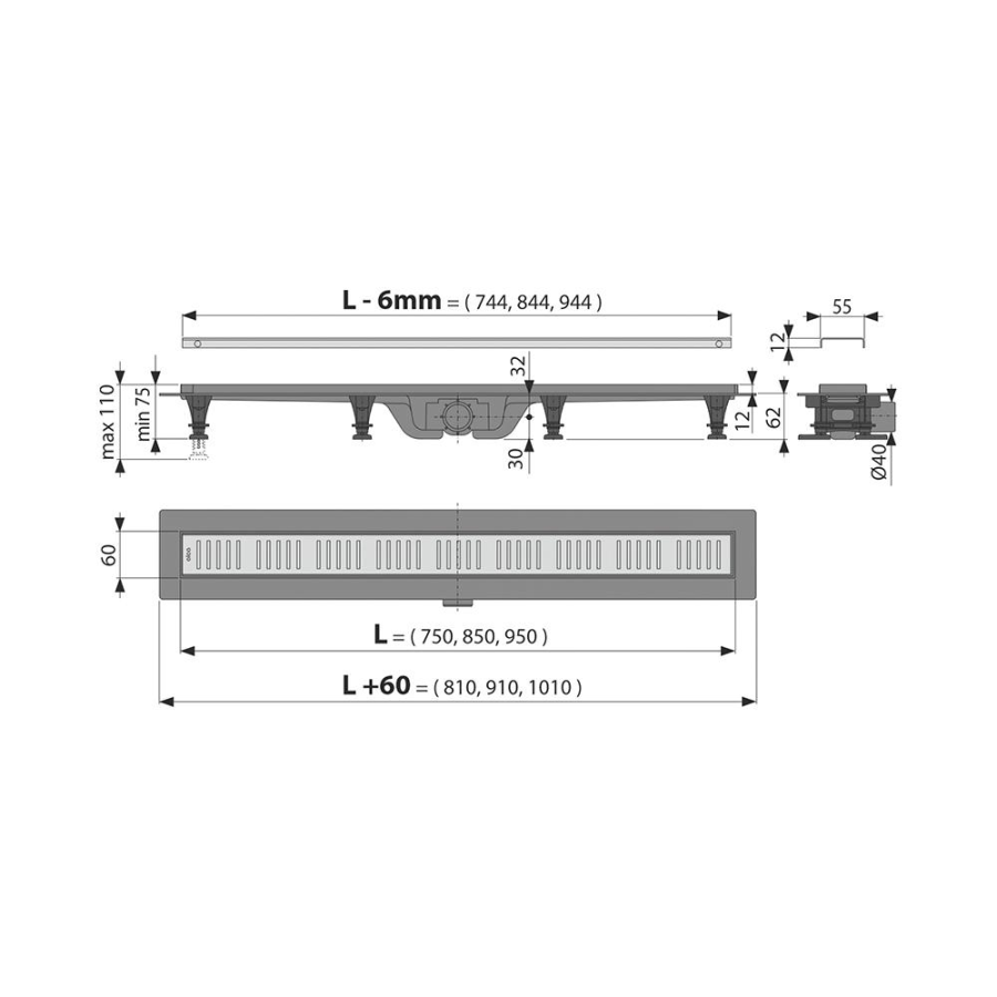 Kerama Marazzi Smart душевой лоток 85 AG100401850KM