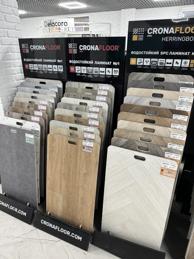 Водостойкий SPC ламинат CronaFloor WOOD 4V Дуб Беленый 1200х180х4.0