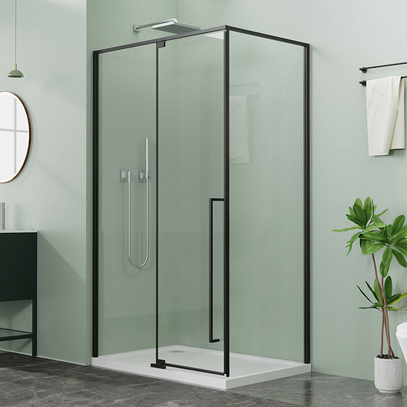 Душевое ограждение Azario MALE 900х900х1950 Черный матовый AZ-J50-90-MB-CL