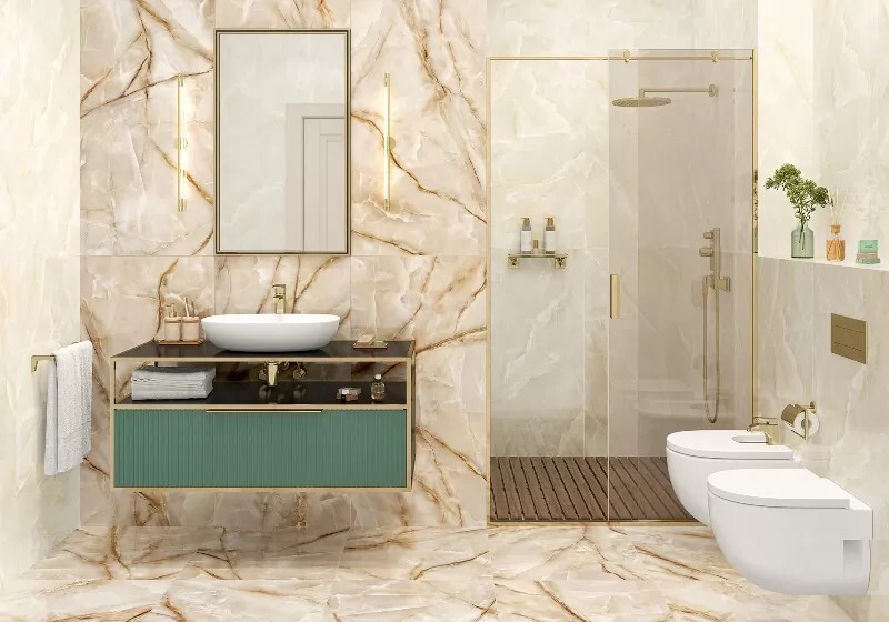 Керамогранит 60120ORO11P LCM Onyx Royal Latte Полированный 600 x 1200 x 7 мм.