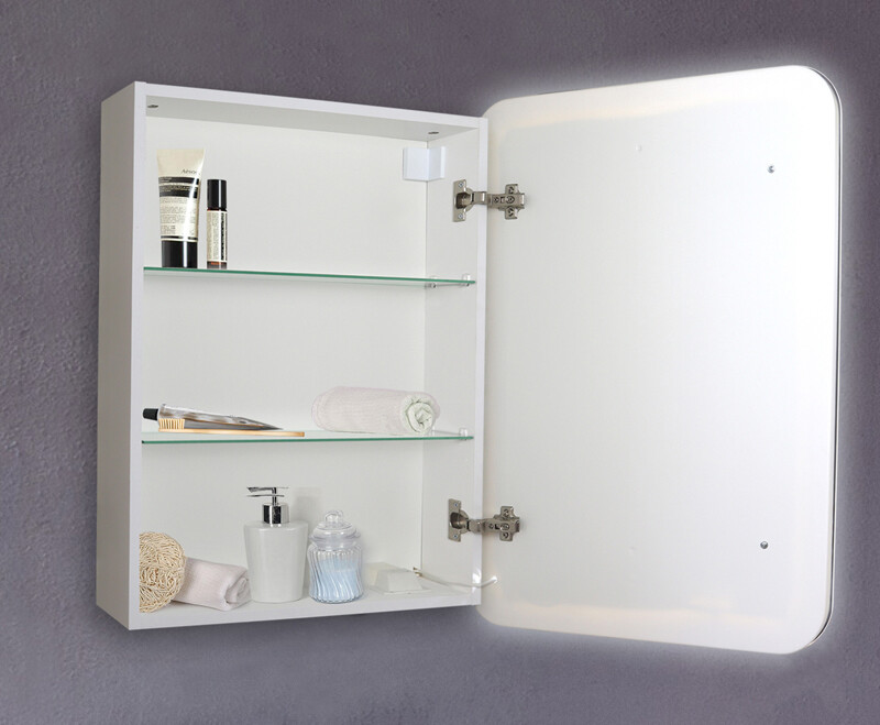 Azario Фиджи зеркальный шкаф LED-00002364 с подсветкой, диммером и сенсорным включателем 75х60