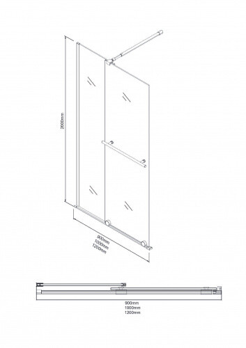 Душевая перегородка Niagara Nova NG-671-90BLACK (90х200)