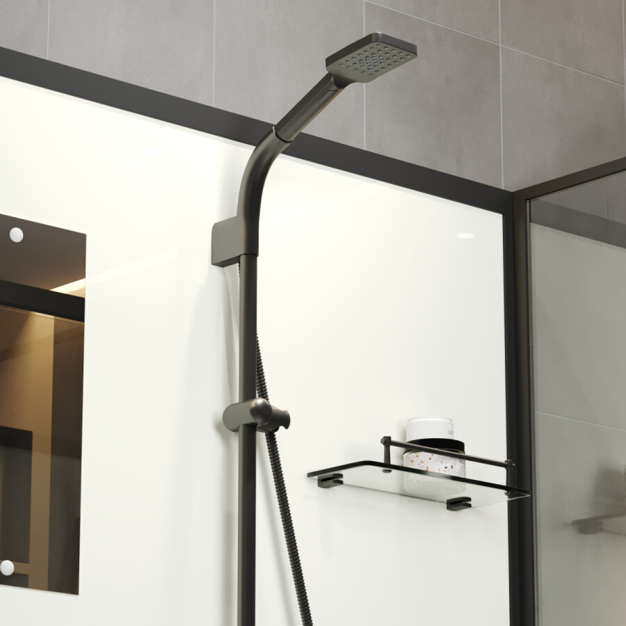 Душевая кабина Niagara Standart ST120/90/15Q/BL/BK (120х90х200) поддон 15см,распашная,черный,без крыши,3 места