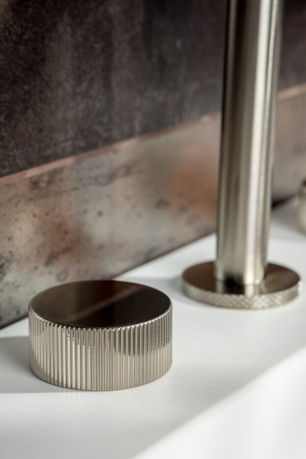 Смеситель для раковины Boheme Stick ручка Linea на 3 отв. Nickel Brush 152-NB.3