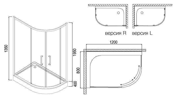 Loranto CS-827HR душевое ограждение 120*80*195