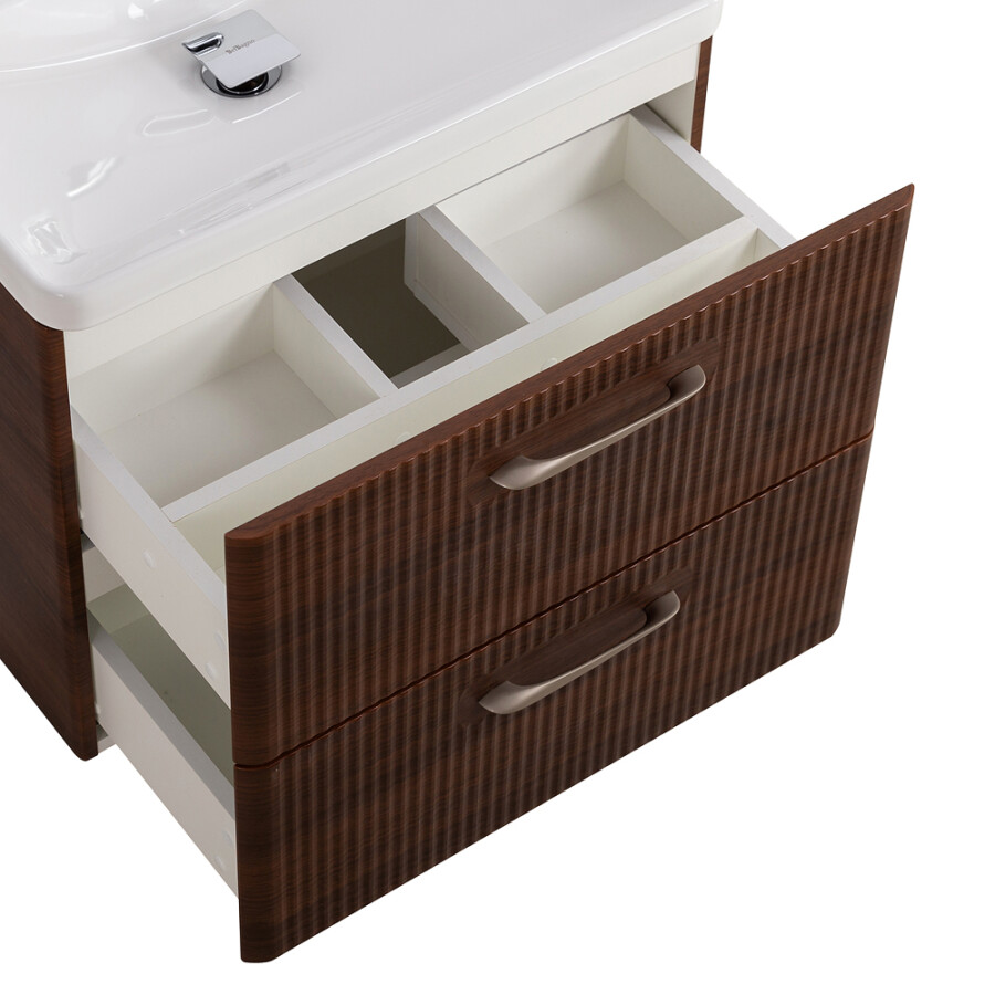 Подвесная тумба с раковиной Belbagno DUE 50 см Noce DUE-500-2C-SO-NOCE-P BB-8076-3-50