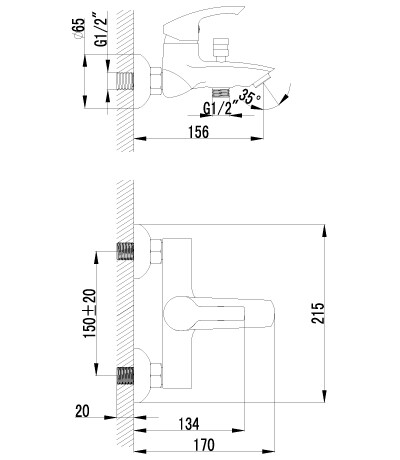 Lemark LM1102C плюс Страйк смеситель для ванны хром