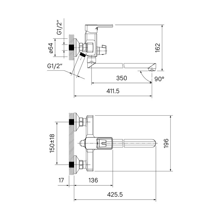 Iddis Bild BILSB00i10WA смеситель для ванны хром