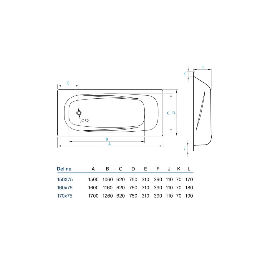 Koller Pool Deline 170*75 ванна стальная 89 588