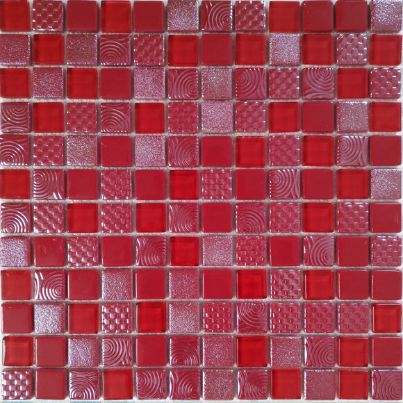 Bonaparte Aster 32х32 см мозайка стеклянная красная
