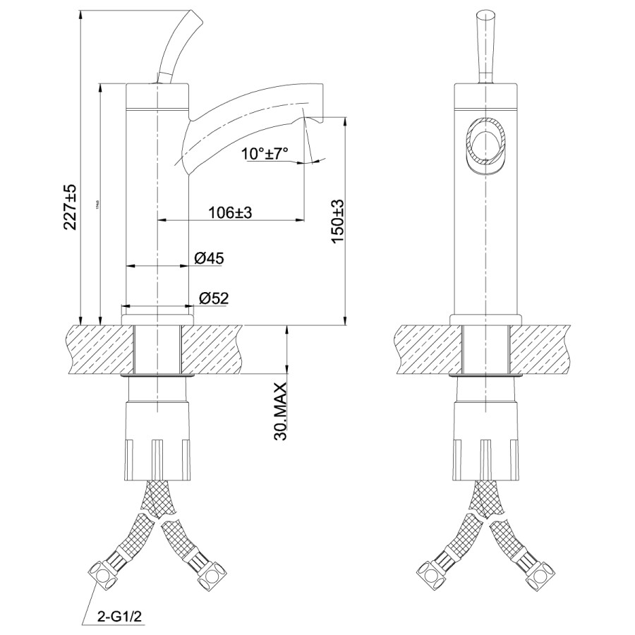 Lemark LM5106S Element смеситель для раковины сталь