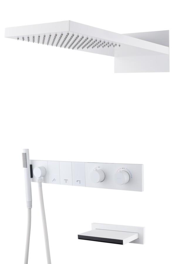Душевая система трехпозиционная с термостатом и изливом Boheme Zodiac Белый матовый 133-2-MW