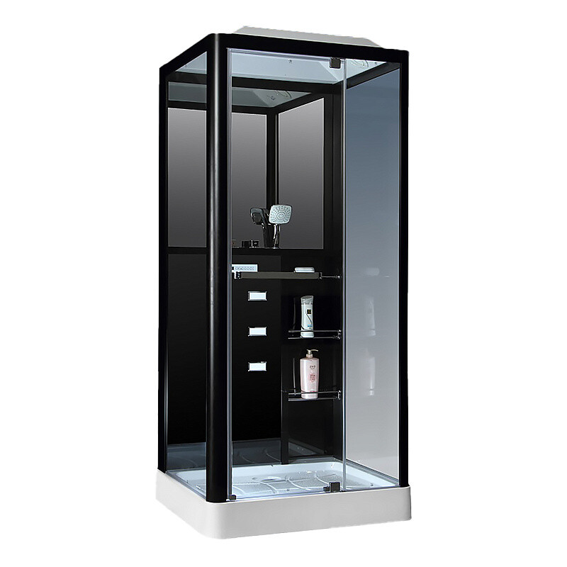 Душевая кабина Loranto CS 126-3A R 90*100*235 правосторонняя, прозрачное стекло 6 мм., профиль черный 00054488
