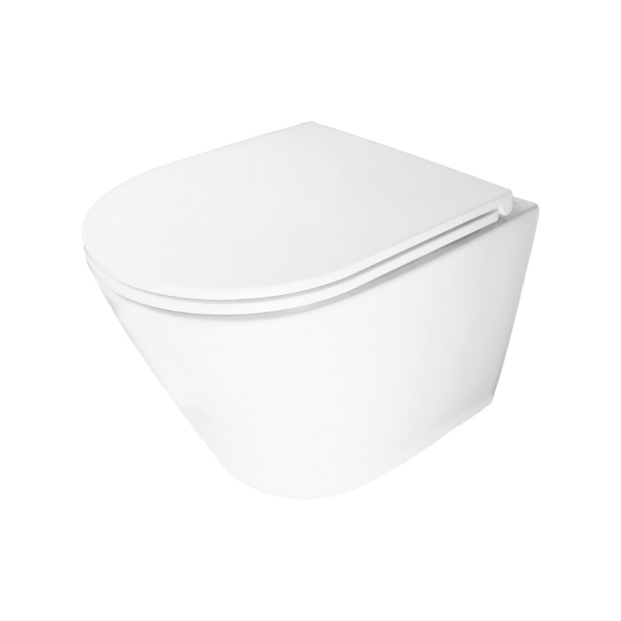 Унитаз подвесной Azario Bliss360х485х365 безободковый, система смыва "Скрытое Торнадо", с быстросъемным сиденьем "Микролифт" AZ-5179T-WHT