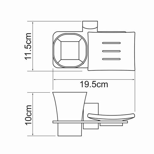 WasserKRAFT Exter K-5226 стакан с мыльницей бронза