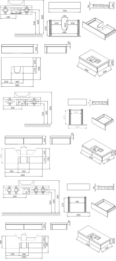 Ravak SD Formy 800 тумба X000001029 под умывальник подвесная, белая