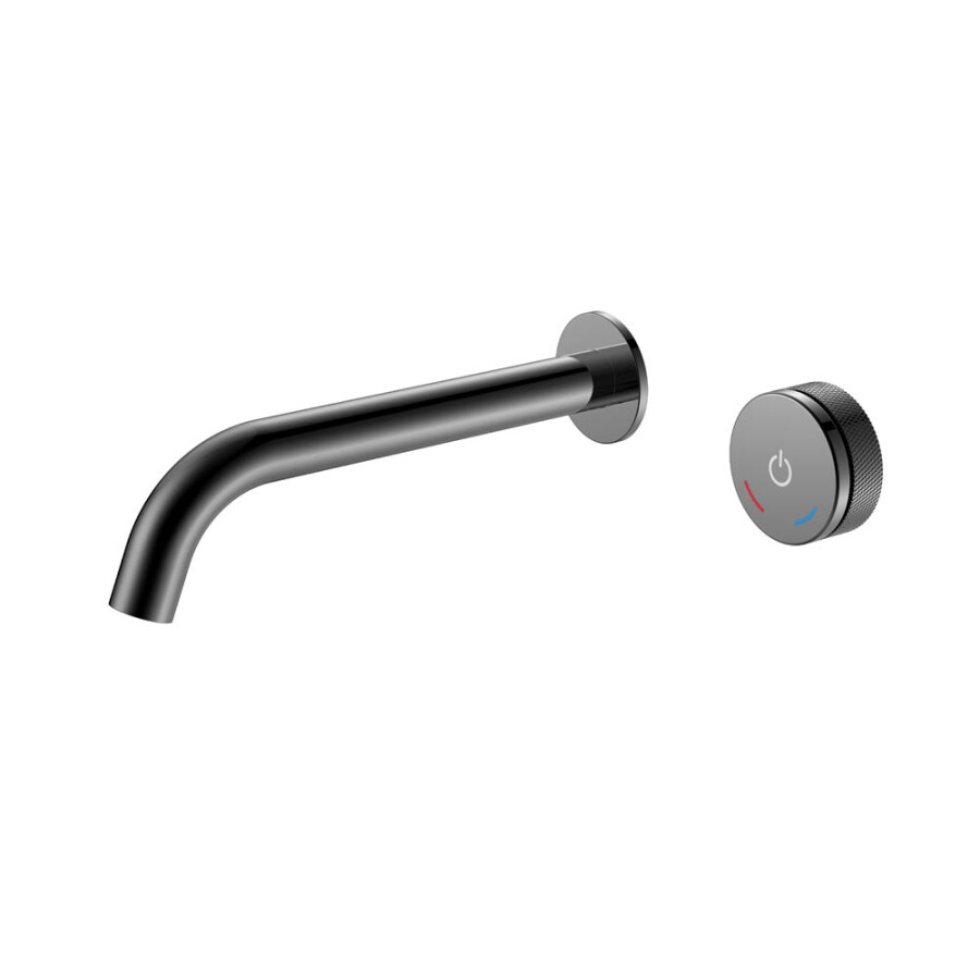 Смеситель автоматический для раковины из стены на 2 отв. Boheme Tech Shine Gun Metal 158/2-SGM