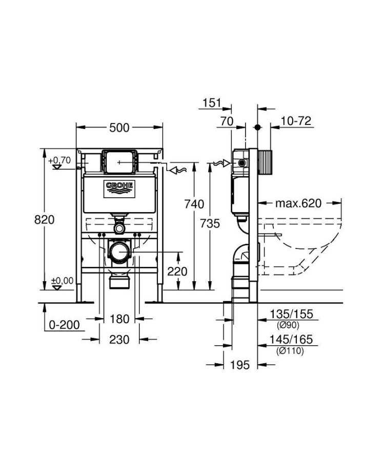 Grohe Rapid SL 38587000 инсталляция для унитаза