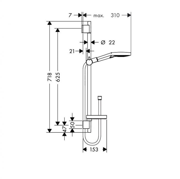 Душевой гарнитур Hansgrohe Raindance Select 130 Unica Set 65cm 26630400