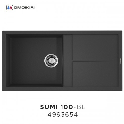 Omoikiri Sumi 100-BL 4993654 кухонная мойка тetogranit черный 100х50 см