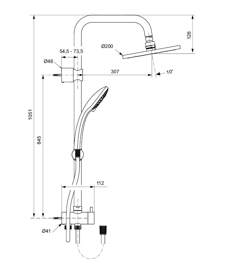 Ideal Standard IdealRain Eco A6281AA Душевая система без излива